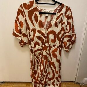 H&M Burnt Orange/Cream Mini Dress